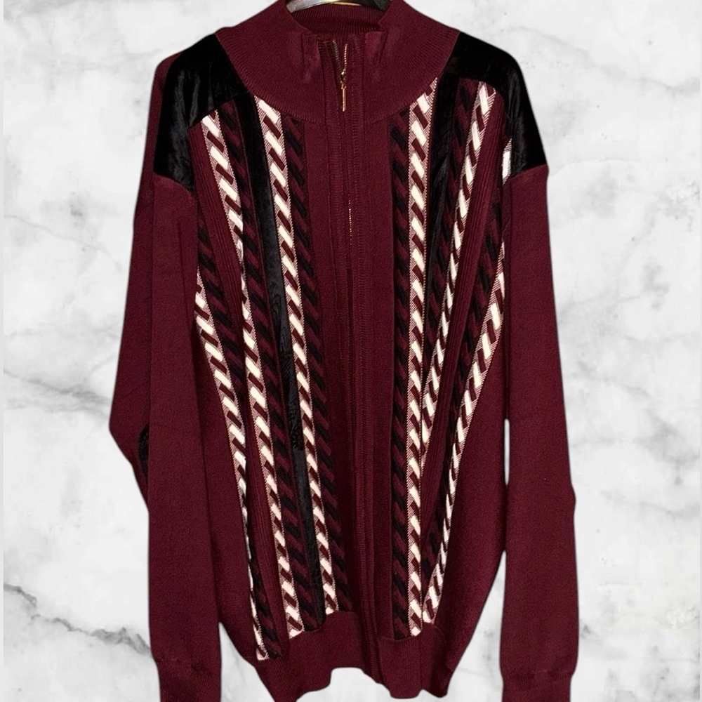 Michael 88 Irvin Cardigan Full Zip Sweater 3XL Burgandy